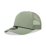 Decky 5 Panel Mid Profile Structured Cotton/Poly Blend Trucker w/Rope | Decky 6040 Loden/Black Standard