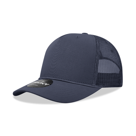 Decky 5 Panel Mid Profile Structured Cotton/Poly Blend Trucker w/Rope | Decky 6040 Navy Standard