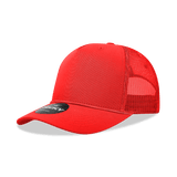 Decky 5 Panel Mid Profile Structured Cotton/Poly Blend Trucker w/Rope | Decky 6040 Red Standard