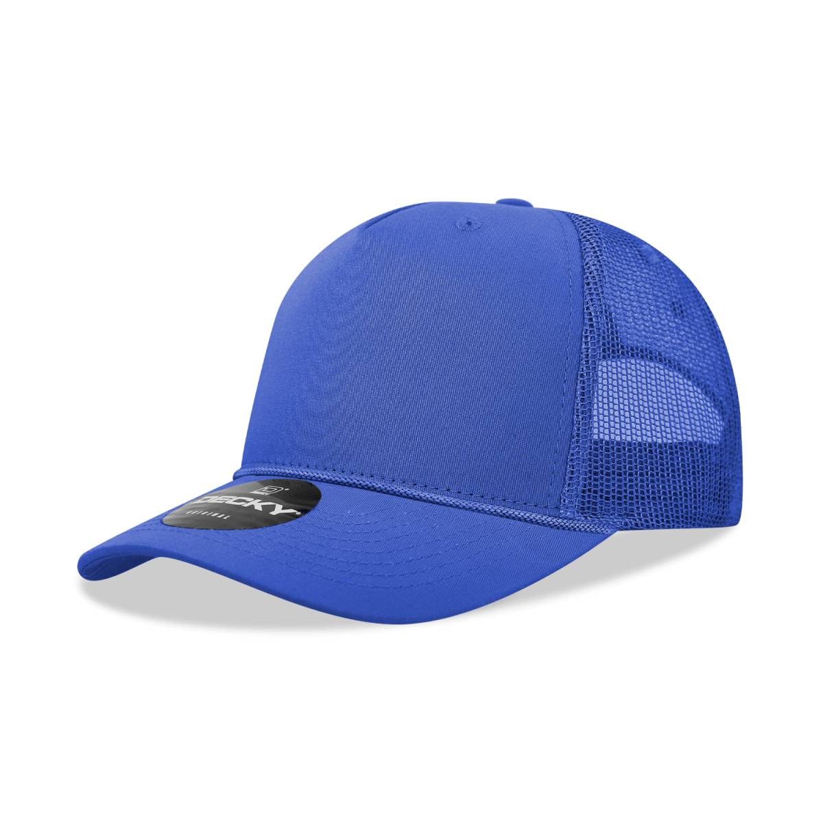 Decky 5 Panel Mid Profile Structured Cotton/Poly Blend Trucker w/Rope | Decky 6040 Royal Standard