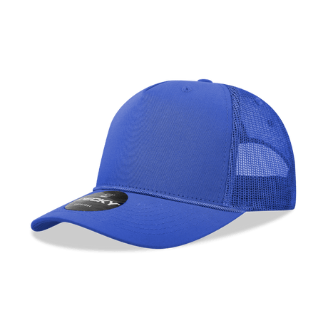 Decky 5 Panel Mid Profile Structured Cotton/Poly Blend Trucker w/Rope | Decky 6040 Royal Standard