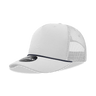 Decky 5 Panel Mid Profile Structured Cotton/Poly Blend Trucker w/Rope | Decky 6040 White/Navy Standard