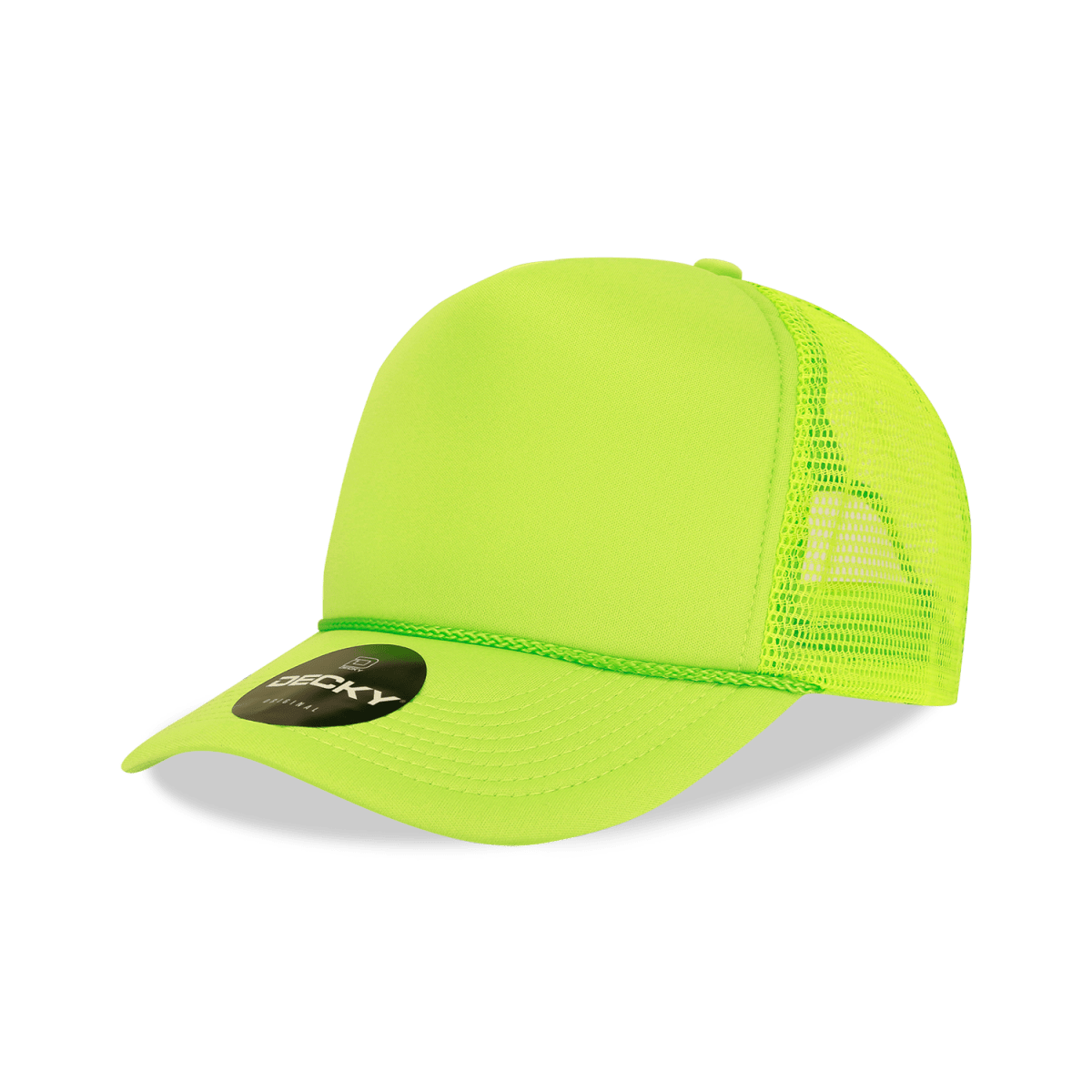 Decky 5 Panel Mid Profile Structured Foam Trucker | Decky 221 NeonYellow OSFM