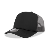 Decky 5 Panel Mid Profile Structured Foam Trucker | Decky 6025 Black/Charcoal Standard