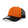 Decky 5 Panel Mid Profile Structured Foam Trucker | Decky 6025 Blk/Orn/Blk Standard