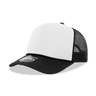 Decky 5 Panel Mid Profile Structured Foam Trucker | Decky 6025 Blk/Wht/Blk Standard