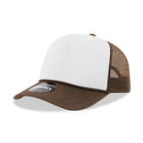 Decky 5 Panel Mid Profile Structured Foam Trucker | Decky 6025 Brn/Wht/Brn Standard