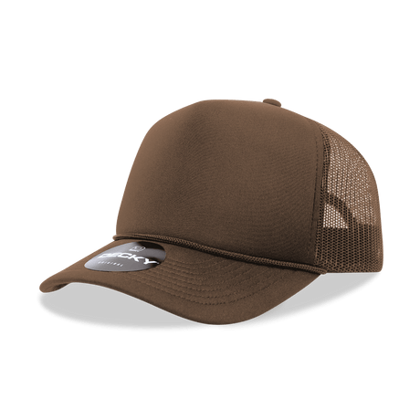 Decky 5 Panel Mid Profile Structured Foam Trucker | Decky 6025 Brown Standard