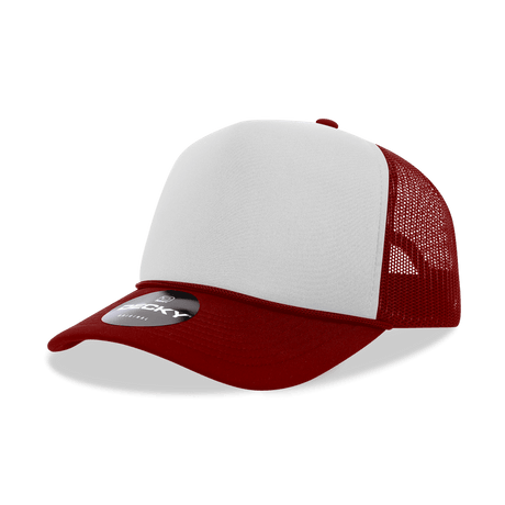 Decky 5 Panel Mid Profile Structured Foam Trucker | Decky 6025 Car/Wht/Car Standard