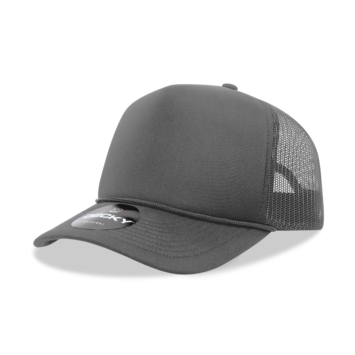 Decky 5 Panel Mid Profile Structured Foam Trucker | Decky 6025 Charcoal Standard