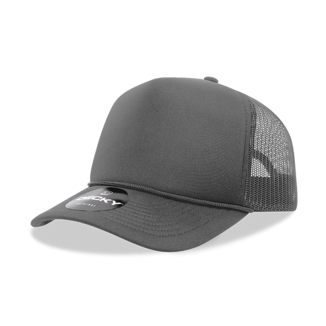 Decky 5 Panel Mid Profile Structured Foam Trucker | Decky 6025 Charcoal Standard