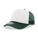 Decky 5 Panel Mid Profile Structured Foam Trucker | Decky 6025 For/Wht/For Standard