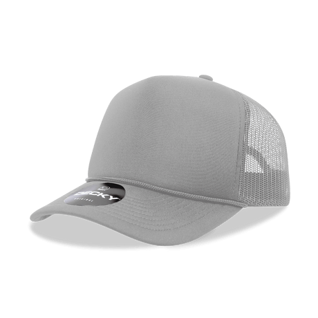 Decky 5 Panel Mid Profile Structured Foam Trucker | Decky 6025 Grey Standard