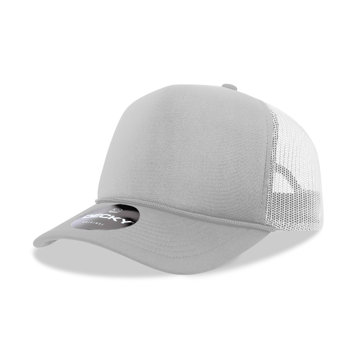 Decky 5 Panel Mid Profile Structured Foam Trucker | Decky 6025 Grey/White Standard