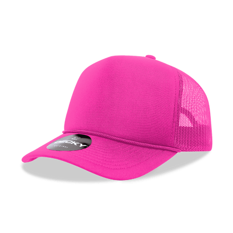 Decky 5 Panel Mid Profile Structured Foam Trucker | Decky 6025 Hot Pink Standard