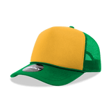 Decky 5 Panel Mid Profile Structured Foam Trucker | Decky 6025 Kel/Gld/Kel Standard