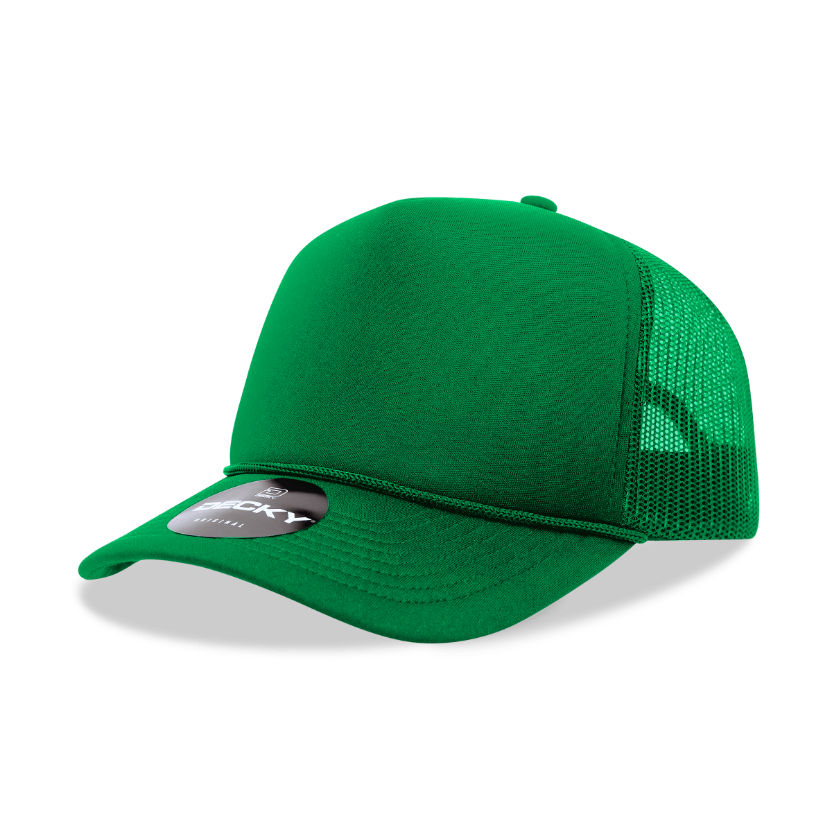 Decky 5 Panel Mid Profile Structured Foam Trucker | Decky 6025 Kelly Standard