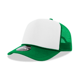 Decky 5 Panel Mid Profile Structured Foam Trucker | Decky 6025 Kel/Wht/Kel Standard