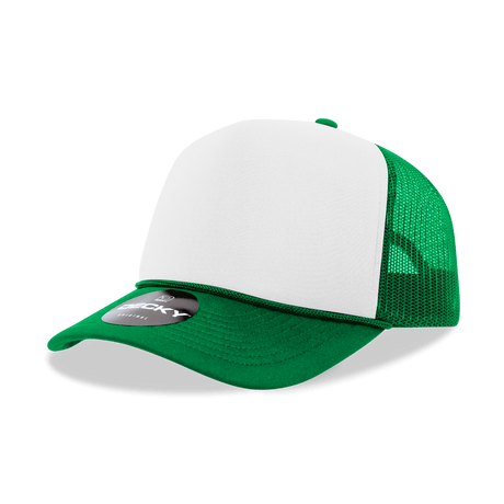 Decky 5 Panel Mid Profile Structured Foam Trucker | Decky 6025 Kel/Wht/Kel Standard