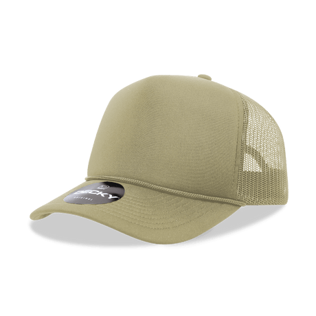 Decky 5 Panel Mid Profile Structured Foam Trucker | Decky 6025 Khaki Standard