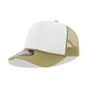 Decky 5 Panel Mid Profile Structured Foam Trucker | Decky 6025 Kha/Wht/Kha Standard