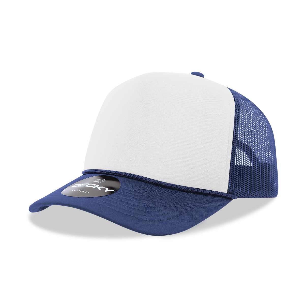 Decky 5 Panel Mid Profile Structured Foam Trucker | Decky 6025 Nvy/Wht/Nvy Standard