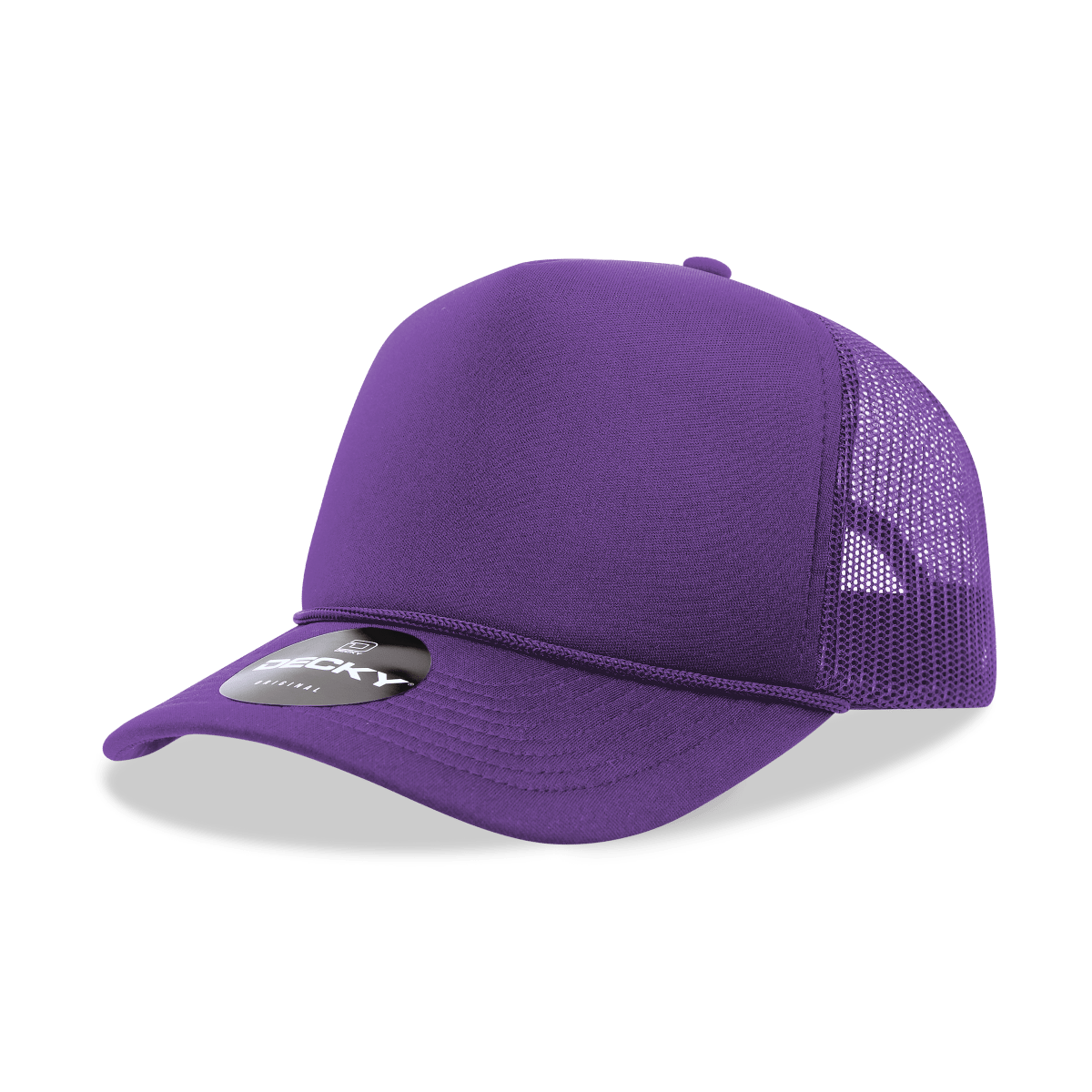 Decky 5 Panel Mid Profile Structured Foam Trucker | Decky 6025 Purple Standard