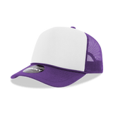 Decky 5 Panel Mid Profile Structured Foam Trucker | Decky 6025 Pur/Wht/Pur Standard