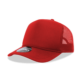 Decky 5 Panel Mid Profile Structured Foam Trucker | Decky 6025 Red Standard
