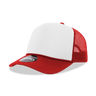 Decky 5 Panel Mid Profile Structured Foam Trucker | Decky 6025 Red/Wht/Red Standard