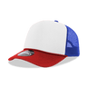 Decky 5 Panel Mid Profile Structured Foam Trucker | Decky 6025 Red/Wht/Ryl Standard