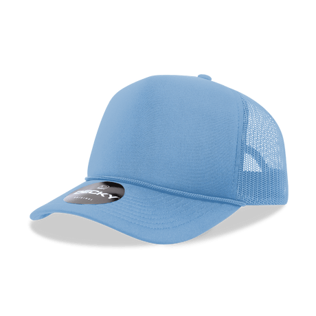 Decky 5 Panel Mid Profile Structured Foam Trucker | Decky 6025 Sky Blue Standard