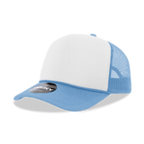 Decky 5 Panel Mid Profile Structured Foam Trucker | Decky 6025 Sky/Wht/Sky Standard