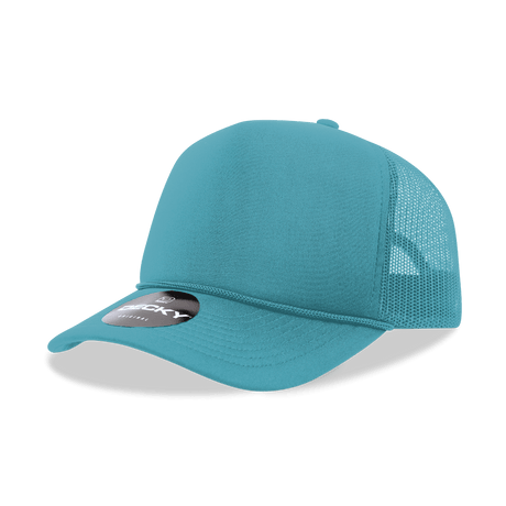 Decky 5 Panel Mid Profile Structured Foam Trucker | Decky 6025 Teal Standard