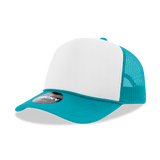 Decky 5 Panel Mid Profile Structured Foam Trucker | Decky 6025 Teal/White Standard