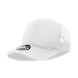 Decky 5 Panel Mid Profile Structured Foam Trucker | Decky 6025 White Standard