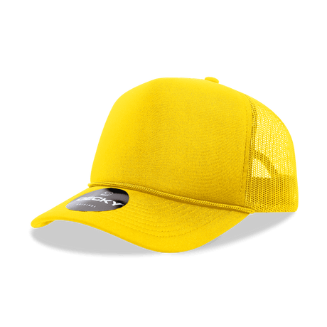 Decky 5 Panel Mid Profile Structured Foam Trucker | Decky 6025 Yellow Standard