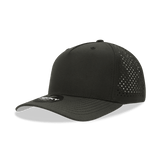 Decky 5 Panel Mid Profile Structured Perforated Performance Cap | Decky 6225 Black Black Hats