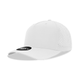 Decky 5 Panel Mid Profile Structured Perforated Performance Cap | Decky 6225 White White Hats
