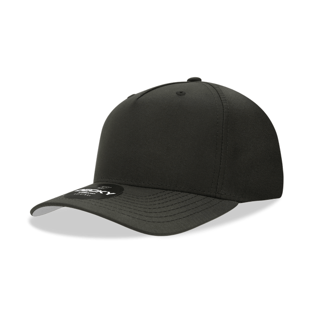 Decky 5 Panel Mid Profile Structured Performance Cap | Decky 6221 Black Black Hats