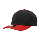 Decky 5 Panel Mid Profile Structured Polyester Cap | Decky 6038 Black/Red Standard Hats