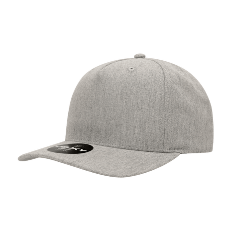Decky 5 Panel Mid Profile Structured Polyester Cap | Decky 6038 Heather Grey Standard Hats