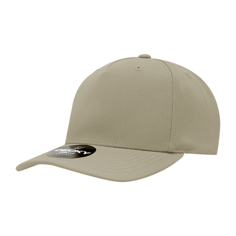 Decky 5 Panel Mid Profile Structured Polyester Cap | Decky 6038 Khaki Standard Hats