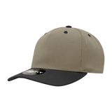 Decky 5 Panel Mid Profile Structured Polyester Cap | Decky 6038 Khaki/Black Standard Hats