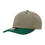 Decky 5 Panel Mid Profile Structured Polyester Cap | Decky 6038 Khaki/Forest Standard Hats