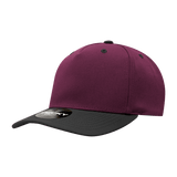 Decky 5 Panel Mid Profile Structured Polyester Cap | Decky 6038 Maroon/Black Standard Hats