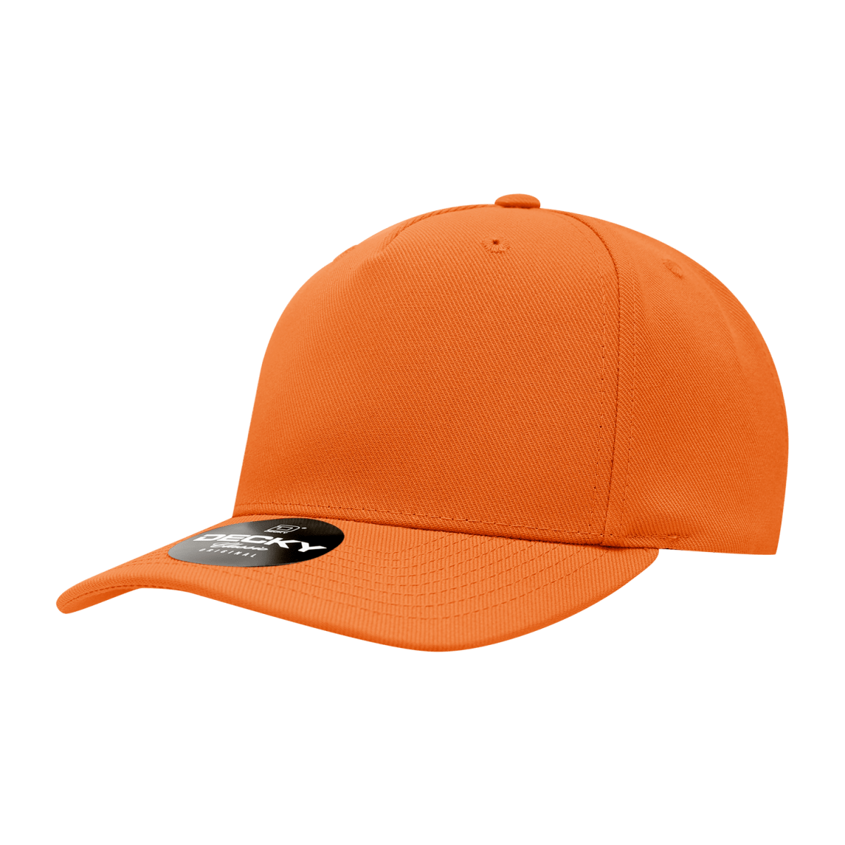 Decky 5 Panel Mid Profile Structured Polyester Cap | Decky 6038 Orange Standard Hats