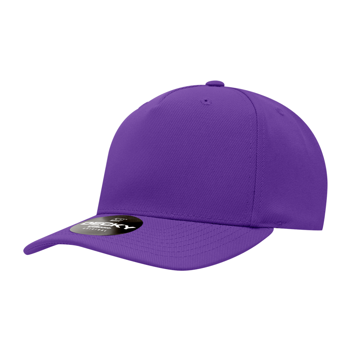 Decky 5 Panel Mid Profile Structured Polyester Cap | Decky 6038 Purple Standard Hats