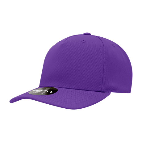 Decky 5 Panel Mid Profile Structured Polyester Cap | Decky 6038 Purple Standard Hats
