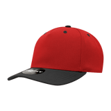 Decky 5 Panel Mid Profile Structured Polyester Cap | Decky 6038 Red/Black Standard Hats